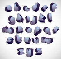3d futuristic round font monochrome dimensional alphabet