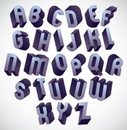 3d bold and big font monochrome dimensional alphabet N2