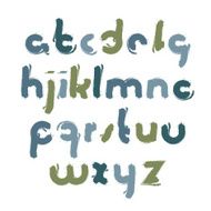 Vector alphabet acrylic letters set hand-drawn script N2