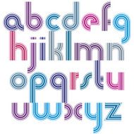 Bright lowercase letters with rounded corners