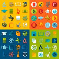 Set of education flat icons N22