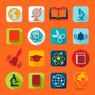Set of education flat icons N23