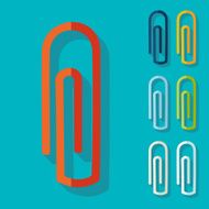 Flat design paper clip N7