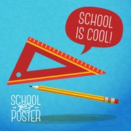 Pencil ruler with speech bubble and slogan