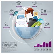 Global Communication And Connection Infographic With Round Circle Diagram