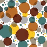 Vector ink splash seamless pattern with rounded overlap shapes