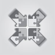 Arrow puzzle concept on gray background N2