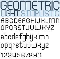 Poster black geometric font and numbers light facet letters