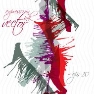 Colorful watercolor graffiti splash overlay elements expressive