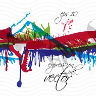 Colorful watercolor graffiti splash overlay elements expressive N2