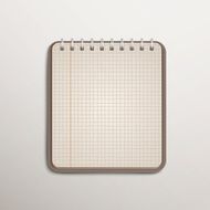 open checked brown notebook over white