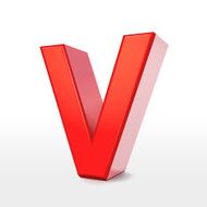 3d red letter V