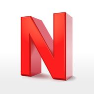 3d red letter N