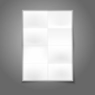 Blank white realistic folded poster with place for your design