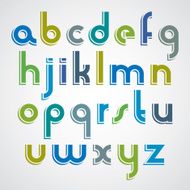 Colorful cartoon font rounded lower case letters N2