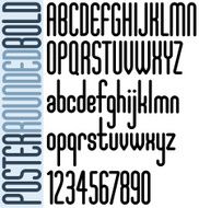 Poster parallel striped black font and numbers