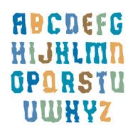 Colorful handwritten contemporary vector uppercase letters N2