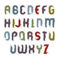 Vector wavy cartoon font handwritten watercolor capital letters N2