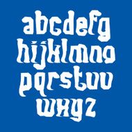 White handwritten lowercase letters vector doodle brush N2