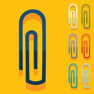 Flat design paper clip N8