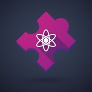 Puzzle piece icon with an atom