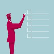 businessman with an empty diagram