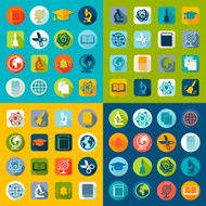 Set of education flat icons N24