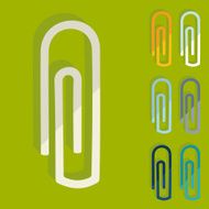 Flat design paper clip N9