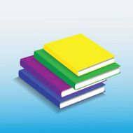 Books stack isolated on white background vector illustration