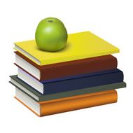 Books and apple