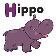 Little funny hippo Alphabet H N2