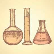 Sketch beaker in vintage style N2