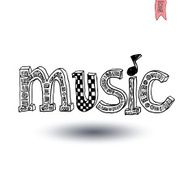 music lettering hand drawn illustration