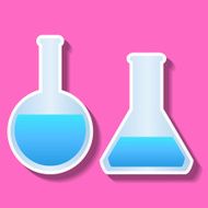 Sketch beaker in flat style