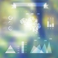 Abstract Belgium Map with Infographic Elements on Blurred Backgr