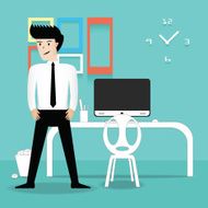 business person in office vector illustration