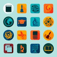 Set of education flat icons N34
