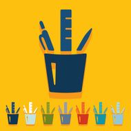 Flat design stationery tools N10