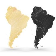 South America map wooden design texture vector illustration