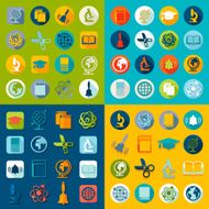 Set of education flat icons N39