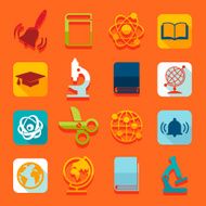 Set of education flat icons N43