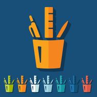 Flat design stationery tools N11