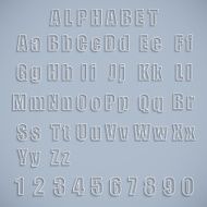 Collection vector alphabet and numbers