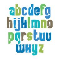 Lowercase calligraphic brush letters hand-painted bright vector N2