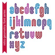 Bright smooth retro geometric characters set colorful vector