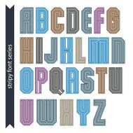 Stripy colorful geometric font retro style typescript