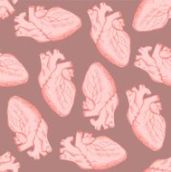 Sketch human heart in vintage style