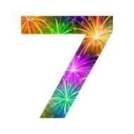 Number of colorful firework seven