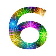 Number of colorful firework six