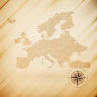 Europe map wooden design background vector illustration
